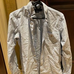 Men’s Ralph Lauren Baby Blue Checkered Polo Size S